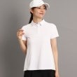 アダバット(レディース)(adabat(Ladies))の裾フレアデザイン 半袖ポロシャツ ホワイト(001)