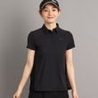 アダバット(レディース)(adabat(Ladies))の裾フレアデザイン 半袖ポロシャツ ブラック(019)