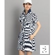 アダバット(レディース)(adabat(Ladies))の【撥水加工】ストライプデザイン フルジップワンピース ネイビー(394)