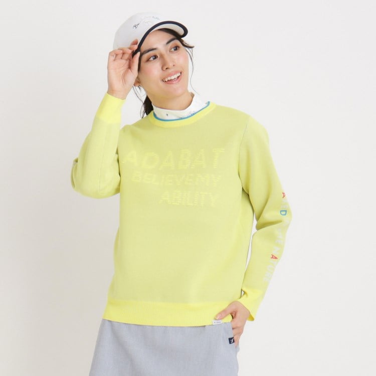 アダバット(レディース)(adabat(Ladies))のウォッシャブル ロゴジャカードニット ニット/セーター