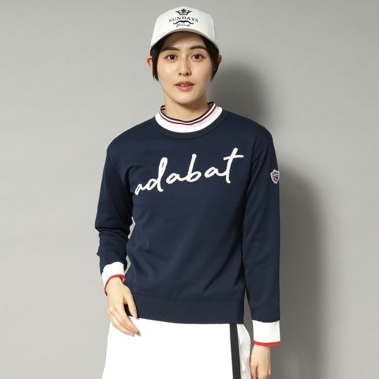 アダバット(レディース)(adabat(Ladies))の【新レーベル ADABAT NAVY】アダバットサインロゴニット ニット/セーター