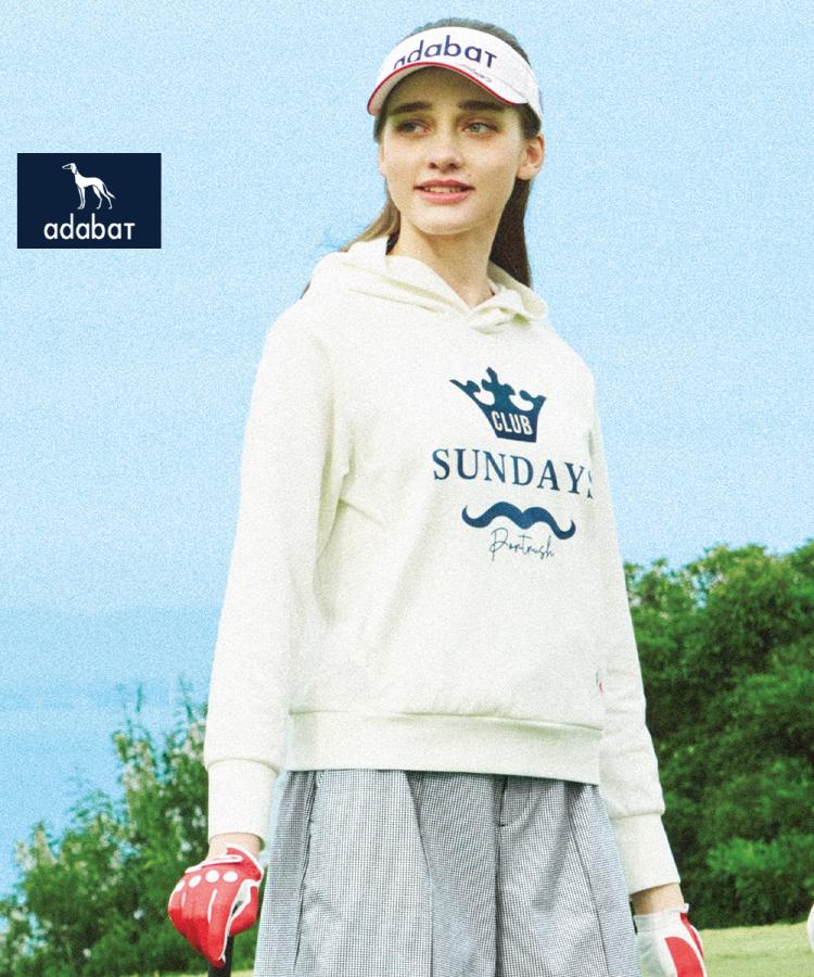 アダバット(レディース)(adabat(Ladies))の【新レーベル ADABAT NAVY】ライトダンボールフーディー ホワイト(002)