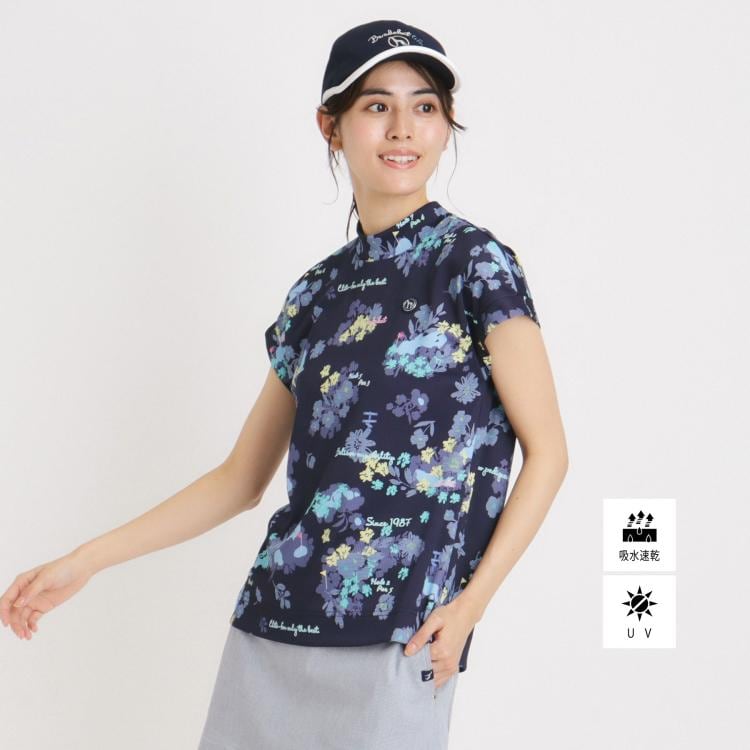アダバット(レディース)(adabat(Ladies))のUVカット/吸水速乾 フラワープリントモックネックT カットソー
