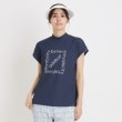 アダバット(レディース)(adabat(Ladies))のドライワッフルモックネックT ネイビー(094)