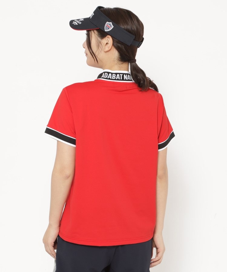 アダバット(レディース)(adabat(Ladies))の【新レーベル ADABAT NAVY】UVカット/吸水速乾 ラインリブモックネックT2