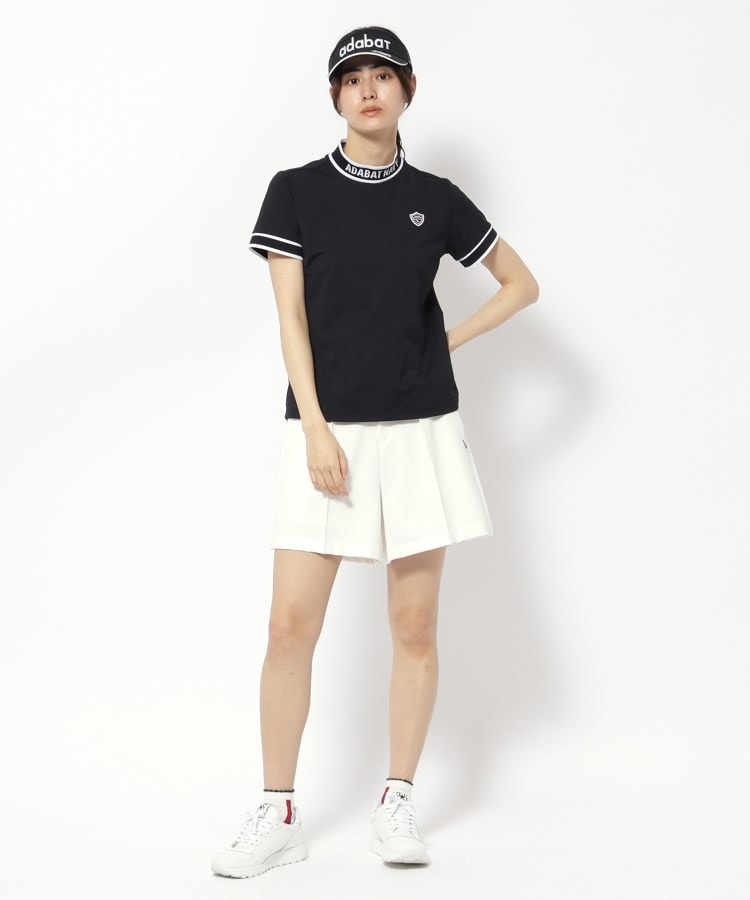アダバット(レディース)(adabat(Ladies))の【新レーベル ADABAT NAVY】UVカット/吸水速乾 ラインリブモックネックT17