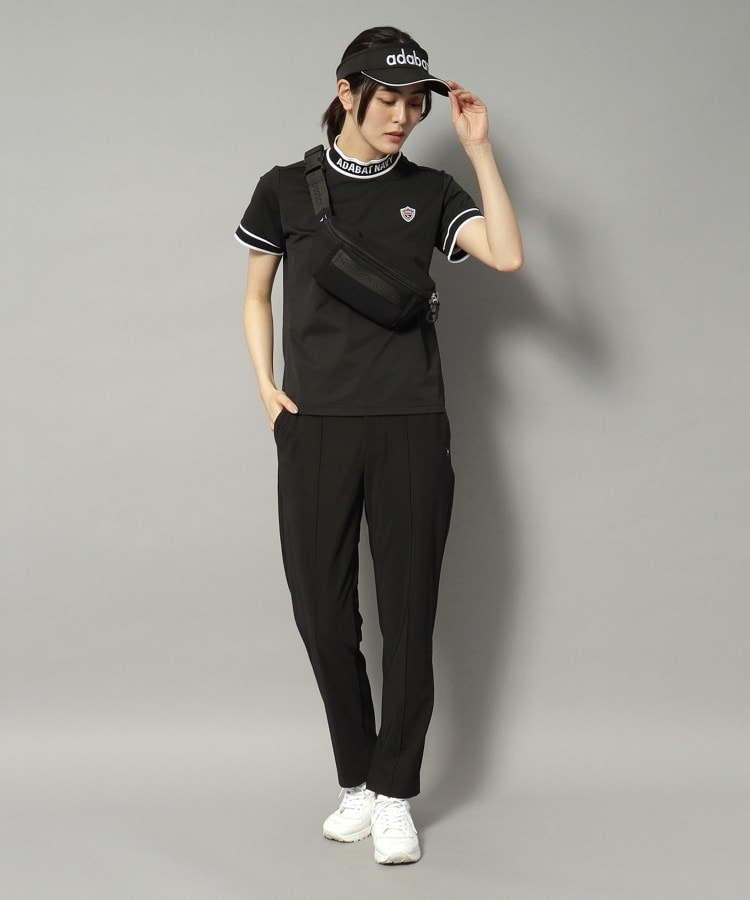 アダバット(レディース)(adabat(Ladies))の【新レーベル ADABAT NAVY】UVカット/吸水速乾 ラインリブモックネックT18