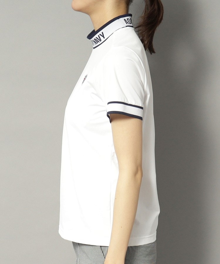 アダバット(レディース)(adabat(Ladies))の【新レーベル ADABAT NAVY】UVカット/吸水速乾 ラインリブモックネックT39