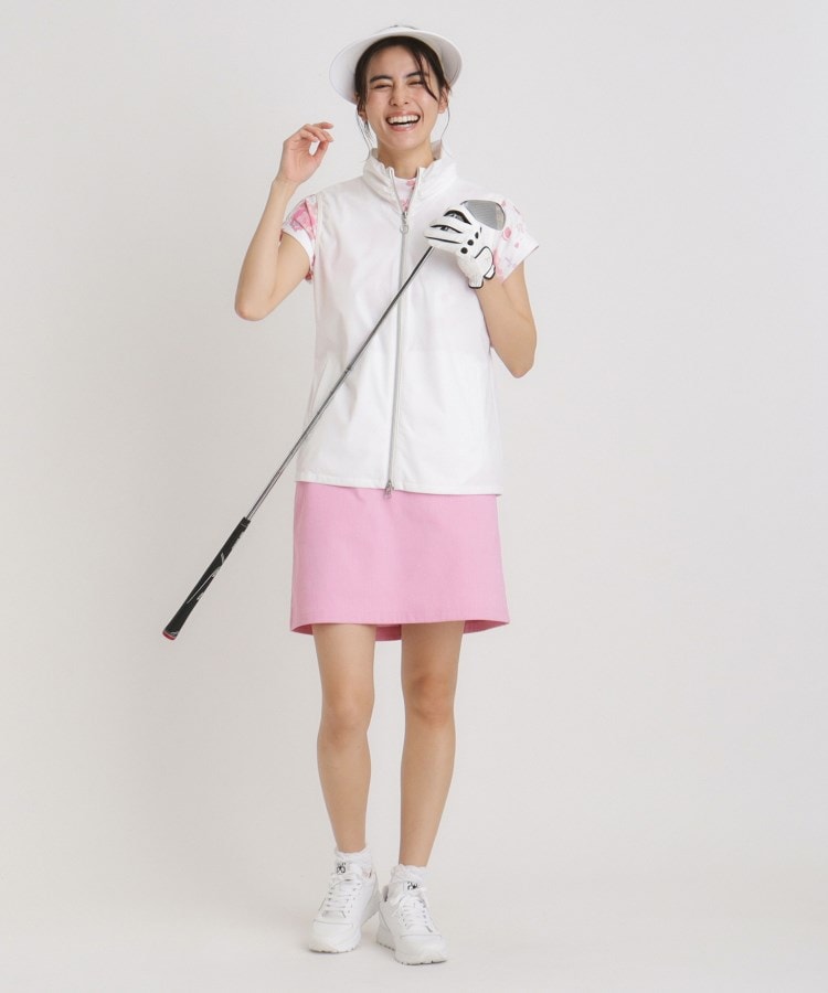 アダバット(レディース)(adabat(Ladies))の撥水加工 ロゴチェックジップアップベスト4