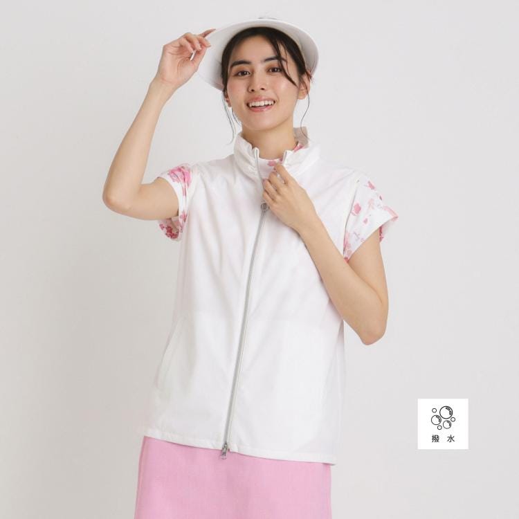アダバット(レディース)(adabat(Ladies))の撥水加工 ロゴチェックジップアップベスト ベスト
