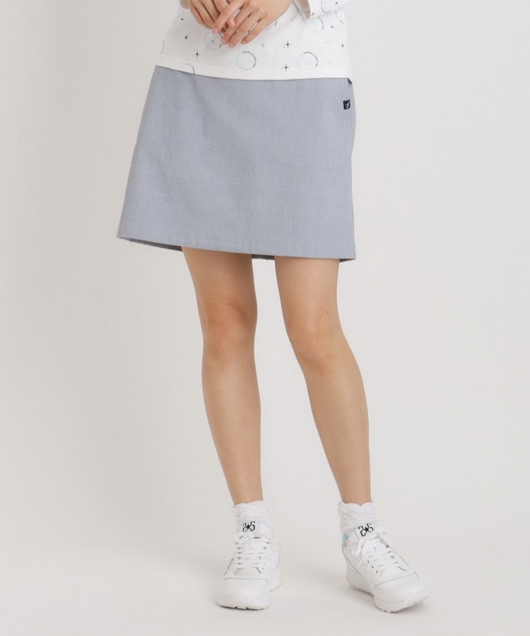 アダバット(レディース)(adabat(Ladies))のシャンブレードビーAラインスカート ネイビー(494)
