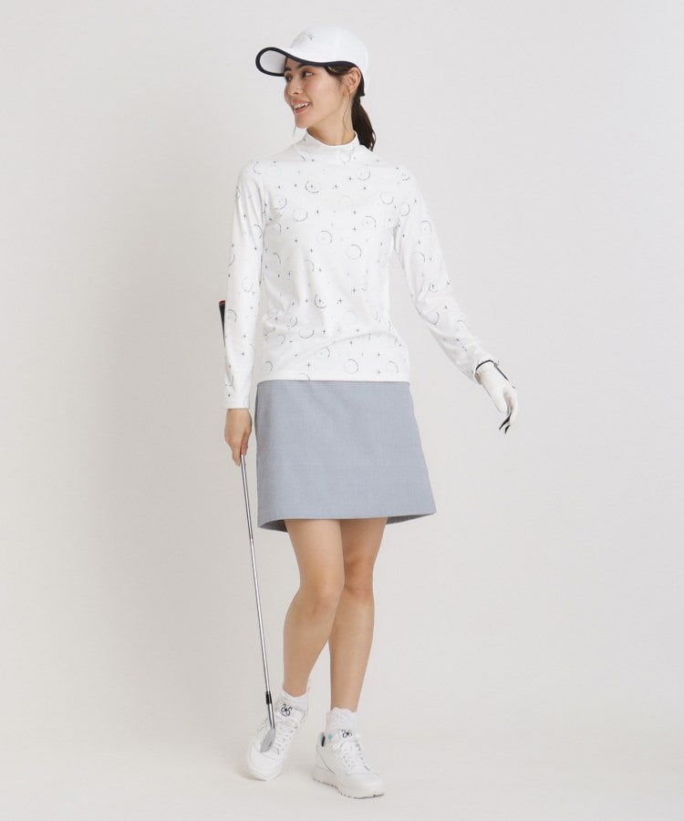 アダバット(レディース)(adabat(Ladies))のUVカット ロゴドットプリント長袖モックネックT3