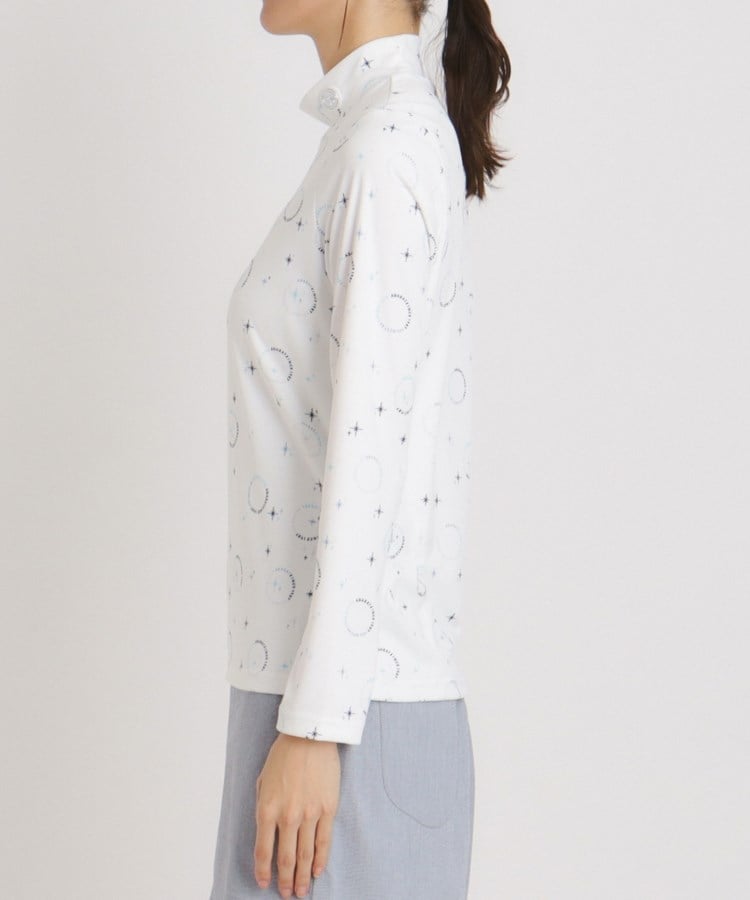 アダバット(レディース)(adabat(Ladies))のUVカット ロゴドットプリント長袖モックネックT11