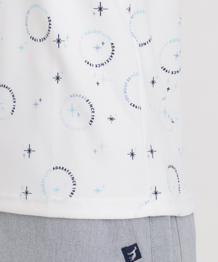 アダバット(レディース)(adabat(Ladies))のUVカット ロゴドットプリント長袖モックネックT15