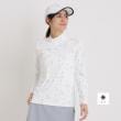 アダバット(レディース)(adabat(Ladies))のUVカット ロゴドットプリント長袖モックネックT ホワイト(101)