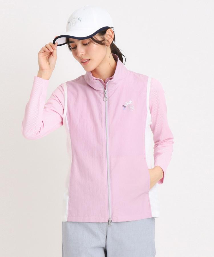 アダバット(レディース)(adabat(Ladies))の撥水加工 シアーワッシャージップアップベスト1