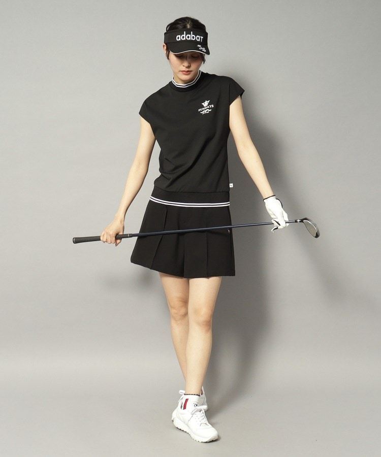 アダバット(レディース)(adabat(Ladies))の【新レーベル ADABAT NAVY】UVカット/吸水速乾 ダブルラインモックネックT23