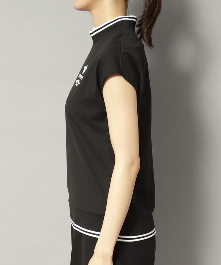 アダバット(レディース)(adabat(Ladies))の【新レーベル ADABAT NAVY】UVカット/吸水速乾 ダブルラインモックネックT35