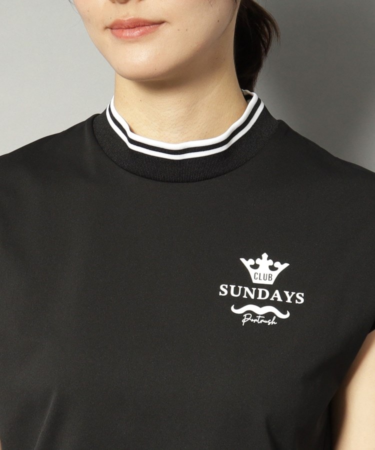 アダバット(レディース)(adabat(Ladies))の【新レーベル ADABAT NAVY】UVカット/吸水速乾 ダブルラインモックネックT40