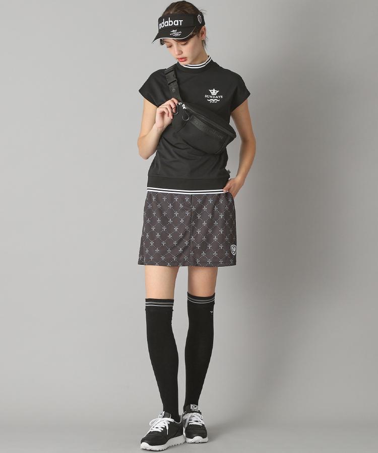 アダバット(レディース)(adabat(Ladies))の【新レーベル ADABAT NAVY】UVカット/吸水速乾 ダブルラインモックネックT18