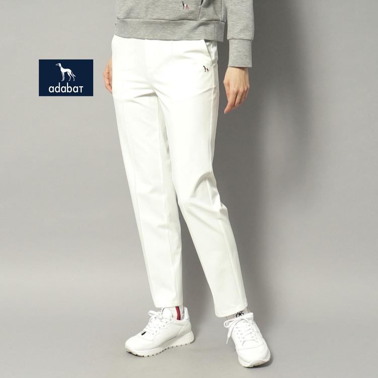 アダバット(レディース)(adabat(Ladies))の【新レーベル ADABAT NAVY】撥水加工 ストレッチホワイトパンツ フルレングスパンツ