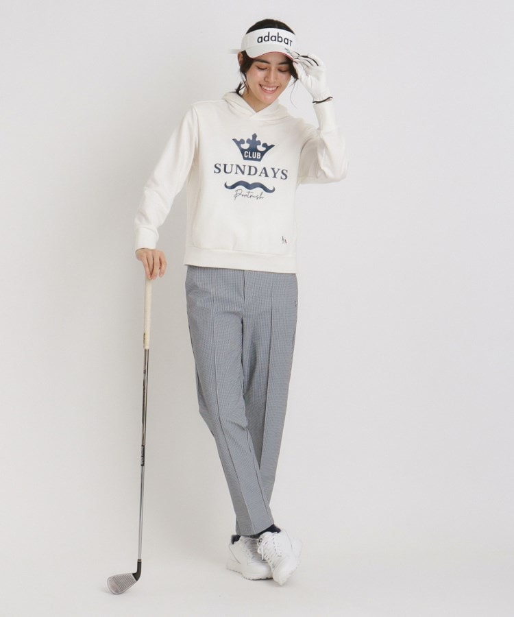 アダバット(レディース)(adabat(Ladies))の【新レーベル ADABAT NAVY】接触冷感 クールタッチハウンドトゥーススリムパンツ4