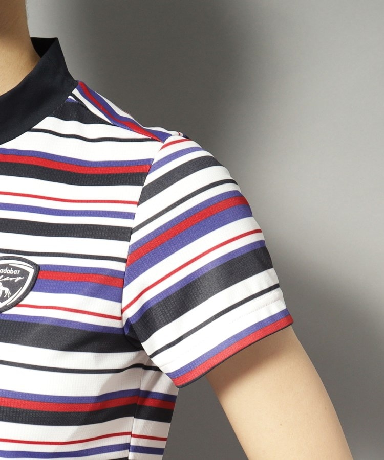 アダバット(レディース)(adabat(Ladies))の【新レーベル ADABAT NAVY】吸水速乾/接触冷感 マルチボーダーモックネックT27