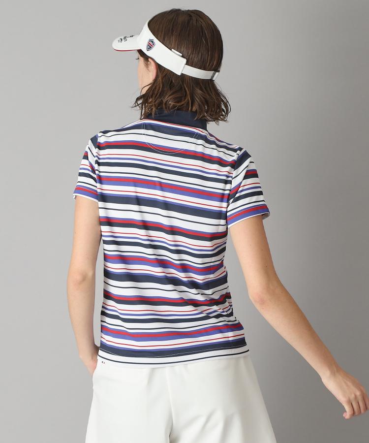 アダバット(レディース)(adabat(Ladies))の【新レーベル ADABAT NAVY】吸水速乾/接触冷感 マルチボーダーモックネックT3
