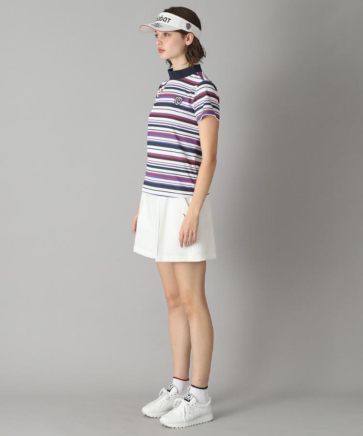 アダバット(レディース)(adabat(Ladies))の【新レーベル ADABAT NAVY】吸水速乾/接触冷感 マルチボーダーモックネックT30