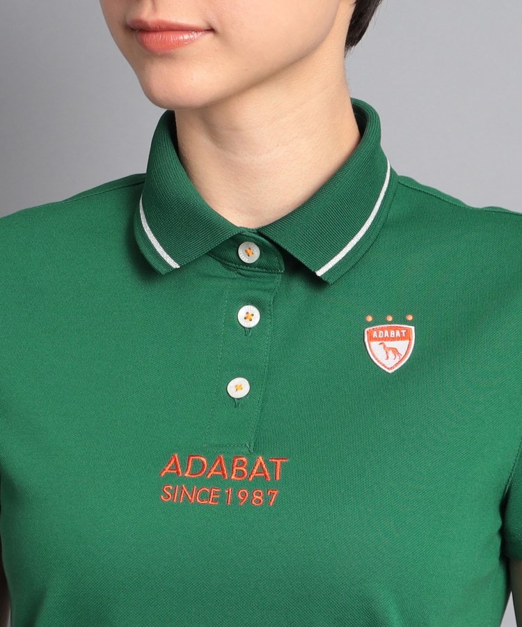 アダバット(レディース)(adabat(Ladies))の【UVカット／吸水速乾】ロゴデザイン 半袖ポロシャツ4