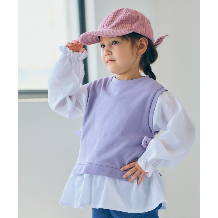 シューラルー /キッズ(SHOO・LA・RUE/Kids)の◆【100-140cm】裏毛ベストドッキングプルオーバー カットソー