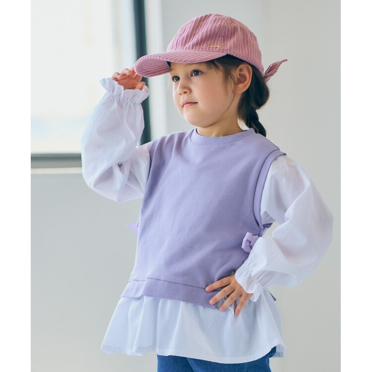 シューラルー /キッズ(SHOO・LA・RUE/Kids)の◆【100-140cm】裏毛ベストドッキングプルオーバー カットソー