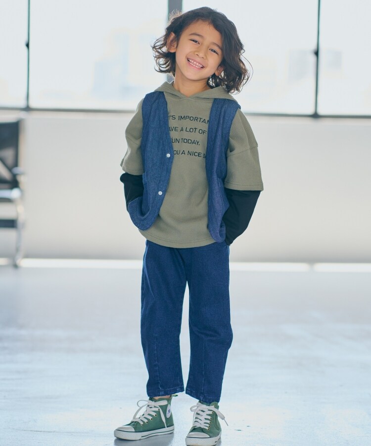 シューラルー /キッズ(SHOO・LA・RUE/Kids)の◆【110-140cm】ワッフルパーカレイヤードロンTシャツ9