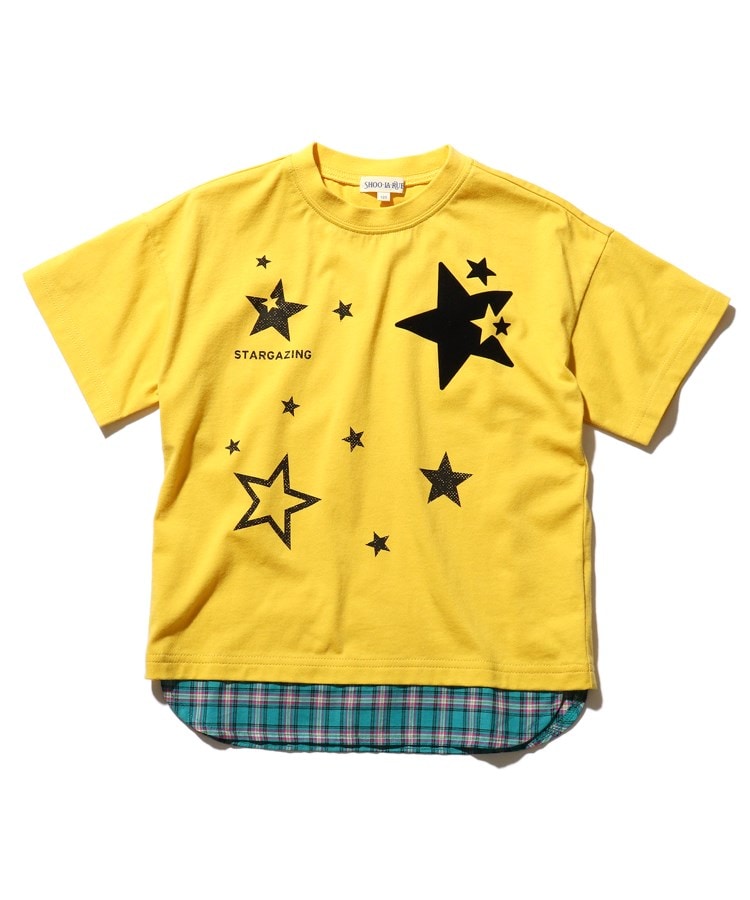 ＜WORLD＞ SHOO・LA・RUE/Kids(シューラルー /キッズ) 【100-140cm】チェック裾レイヤード星プリントTシャツ