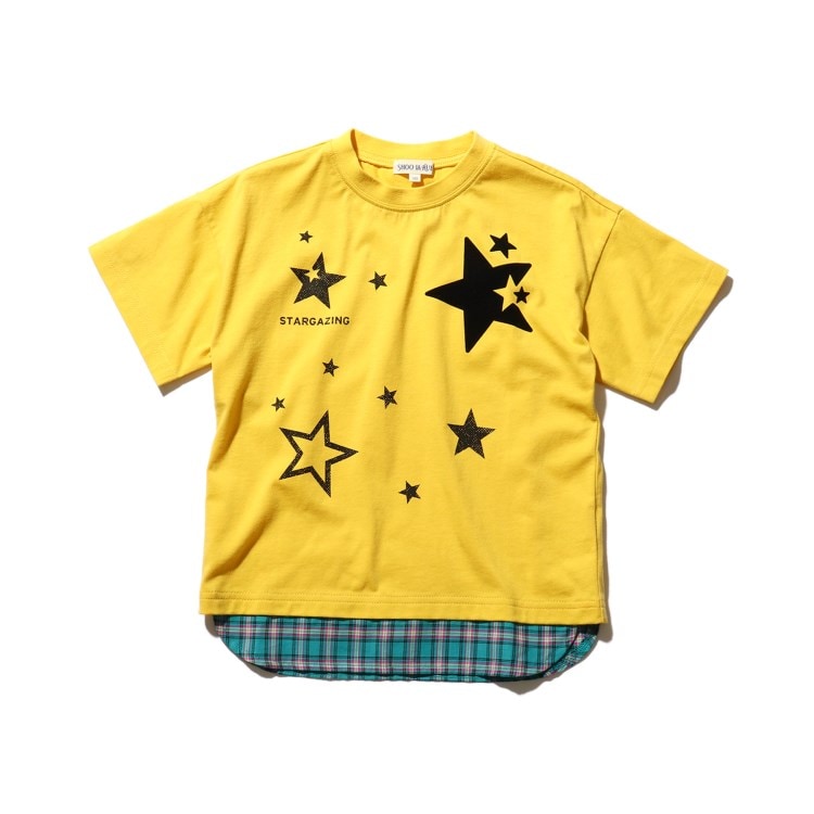 シューラルー /キッズ(SHOO・LA・RUE/Kids)の◆【100-140cm】チェック裾レイヤード星プリントTシャツ Ｔシャツ