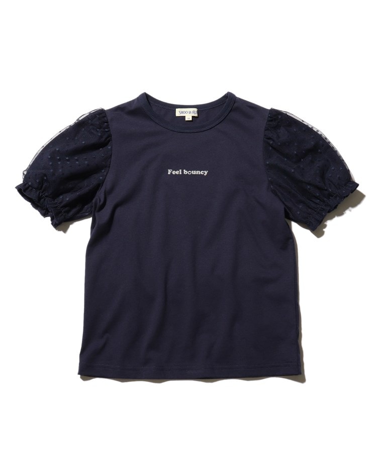 ＜WORLD＞ SHOO・LA・RUE/Kids(シューラルー /キッズ) 【100-140cm】チュールレイヤードパフ袖Tシャツ画像