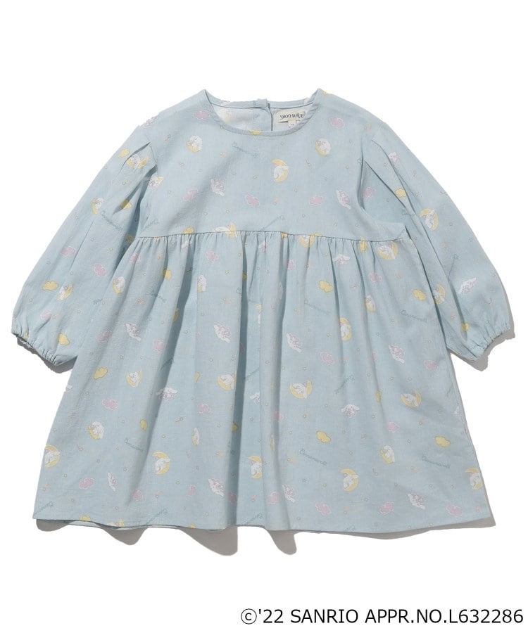 シューラルー /キッズ(SHOO・LA・RUE/Kids)の◆【サンリオ】【洗える】総柄ギャザー切替ワンピース サックス(190)