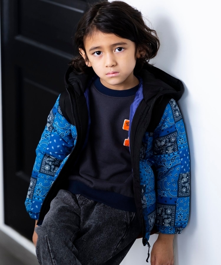 ＜WORLD＞ SHOO・LA・RUE/Kids(シューラルー /キッズ) 【110-140cm/撥水】中綿プリント切替ジャケット画像