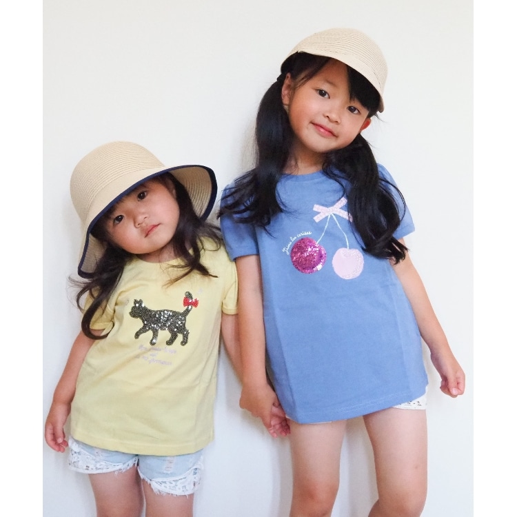 シューラルー /キッズ(SHOO・LA・RUE/Kids)の◆【100-140cm/接触冷感】GIRLスパンコールTシャツ Ｔシャツ