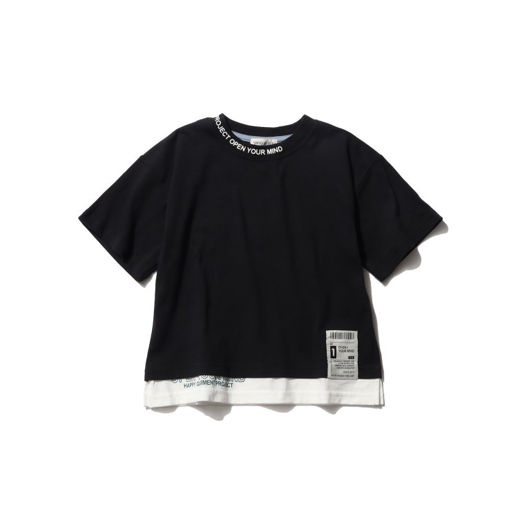シューラルー /キッズ(SHOO・LA・RUE/Kids)の【110-140cm】裾レイヤード衿ロゴ半袖Tシャツ Ｔシャツ