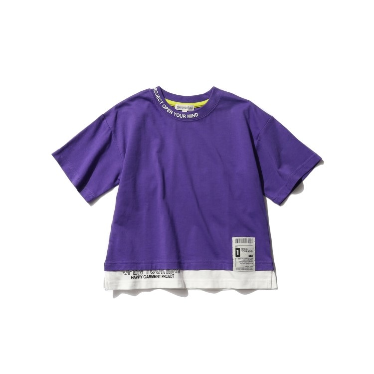シューラルー /キッズ(SHOO・LA・RUE/Kids)の【110-140cm】裾レイヤード衿ロゴ半袖Tシャツ Ｔシャツ