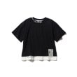 シューラルー /キッズ(SHOO・LA・RUE/Kids)の【110-140cm】裾レイヤード衿ロゴ半袖Tシャツ ブラック(019)