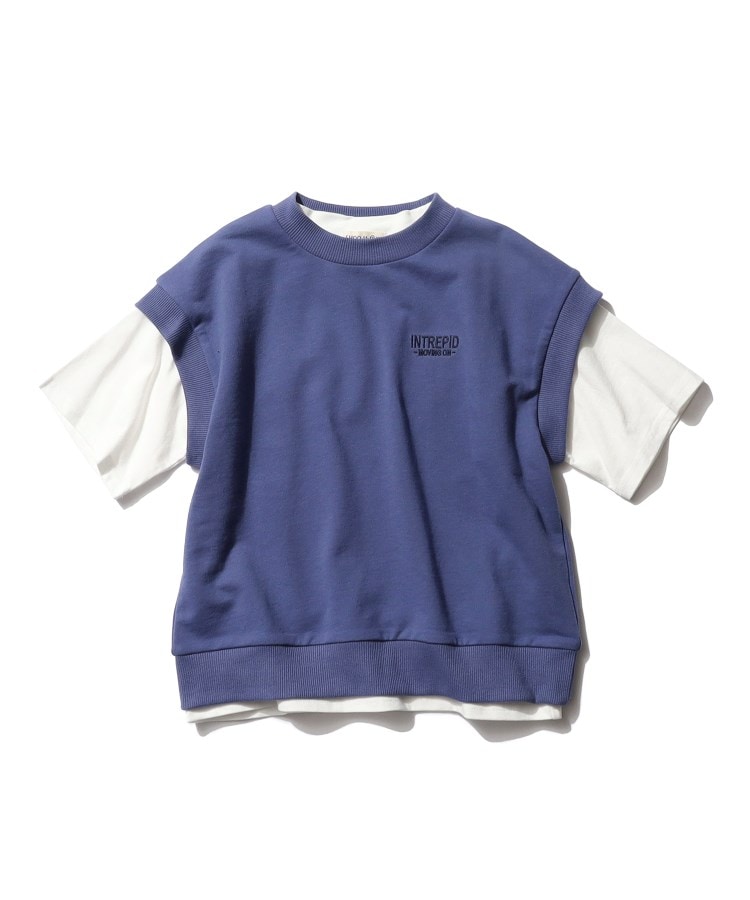 シューラルー /キッズ(SHOO・LA・RUE/Kids)の【110-140cm/2点セット】五分袖Tシャツ+ミニ裏毛ベストセット2