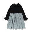 シューラルー /キッズ(SHOO・LA・RUE/Kids)の【110-140cm】カットエンボスドッキングワンピース ブラック(019)