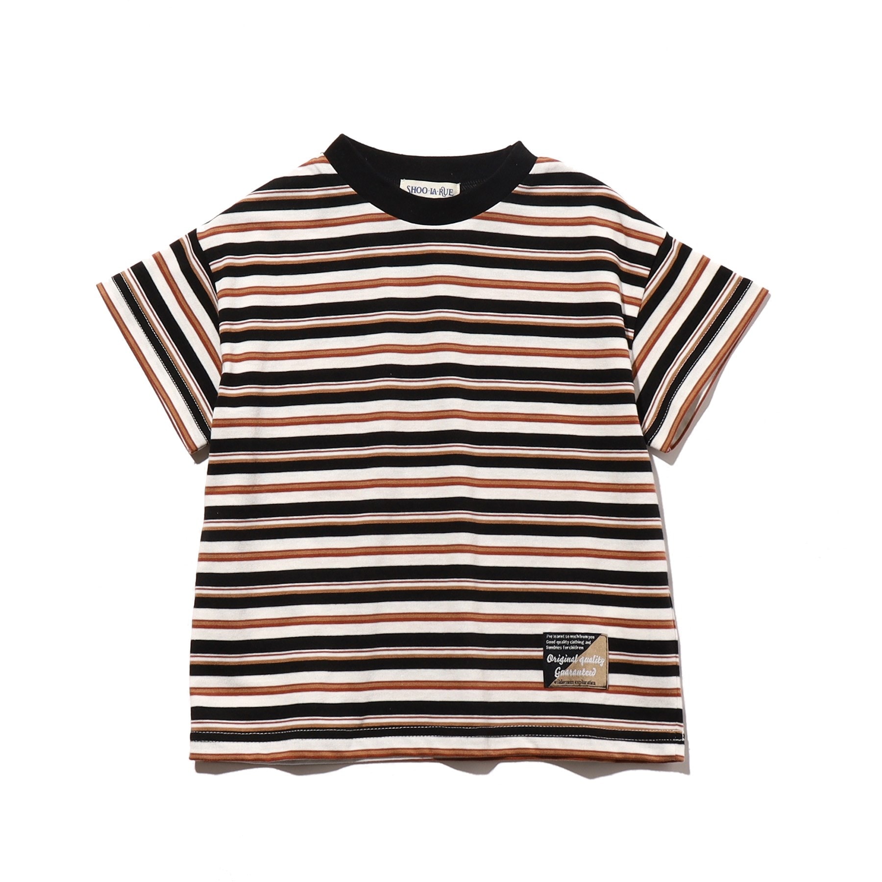 シューラルー /キッズ(SHOO・LA・RUE/Kids)の【110-140cm/吸水速乾】CVCマルチボーダーTシャツ ブラック(319)