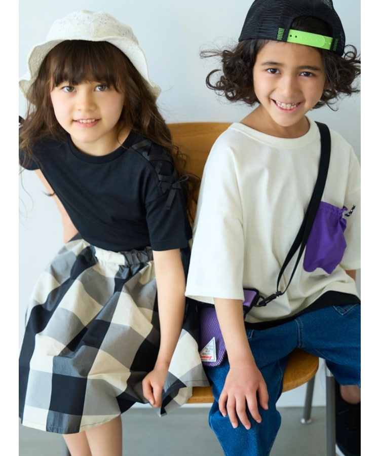 シューラルー /キッズ(SHOO・LA・RUE/Kids)の【110-140cm/吸水速乾】CVC肩レースアップTシャツ14