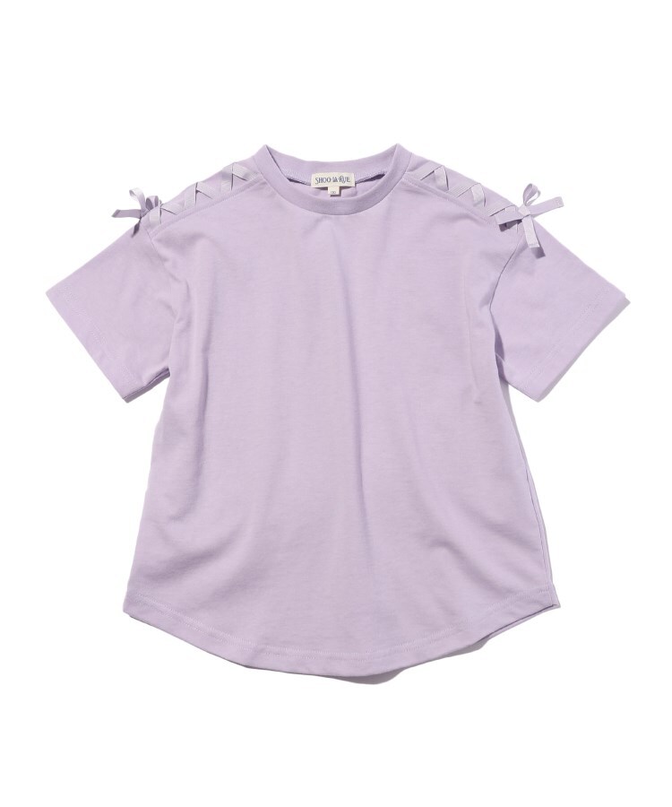 シューラルー /キッズ(SHOO・LA・RUE/Kids)の【110-140cm/吸水速乾】CVC肩レースアップTシャツ ライトパープル(081)