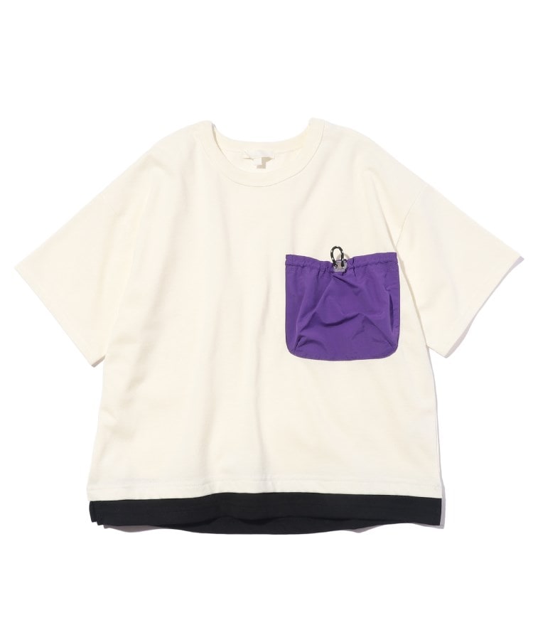 ＜WORLD＞ SHOO・LA・RUE/Kids(シューラルー /キッズ) 【110-140cm】裾レイヤード異素材ポケットTシャツ