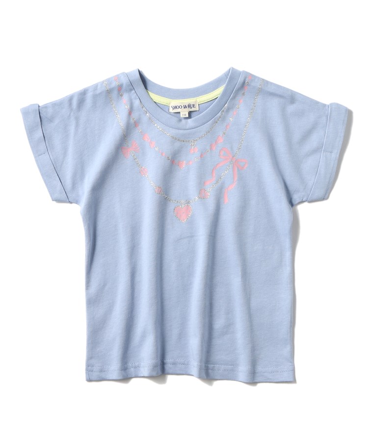 シューラルー /キッズ(SHOO・LA・RUE/Kids)の【110-140cm/接触冷感】GIRLアソートTシャツ ライトブルー(091)