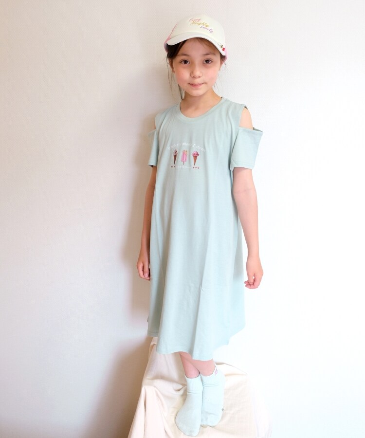 シューラルー /キッズ(SHOO・LA・RUE/Kids)の【110-140cm/接触冷感】肩あきTシャツワンピ17